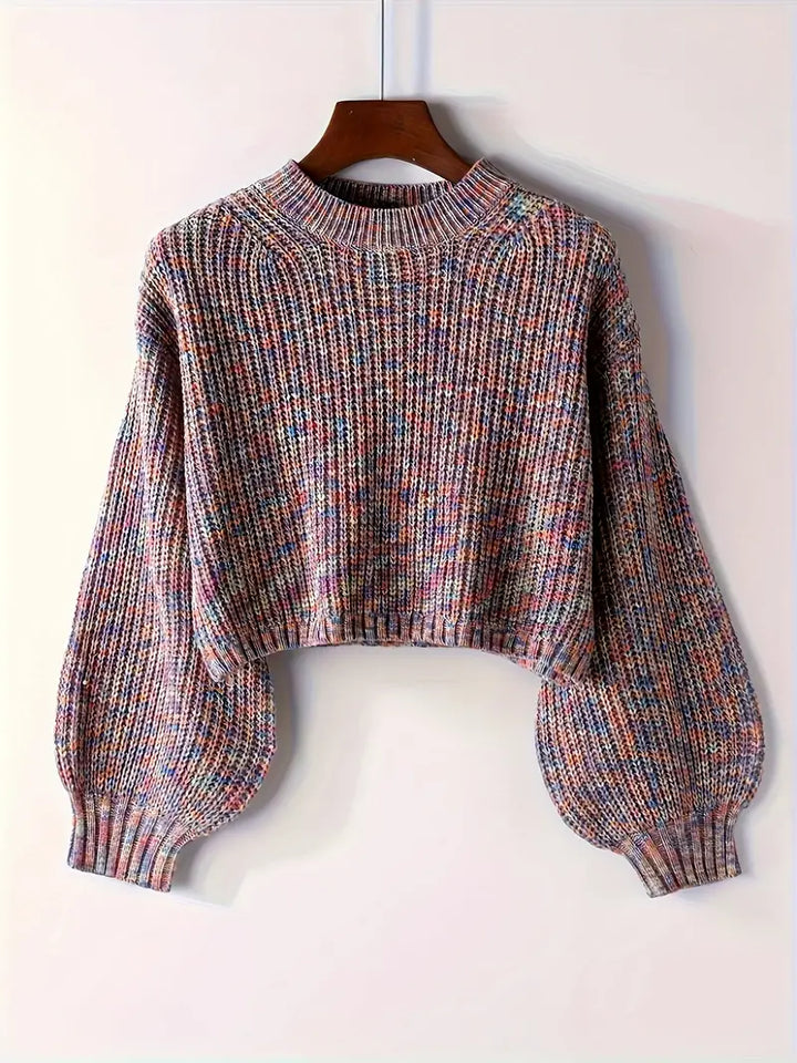 Women’s Winter Cropped Ribbed Knit Sweater