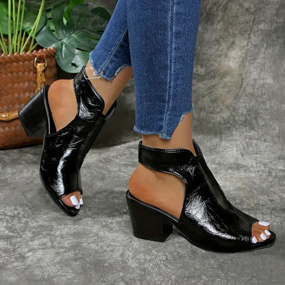 Vasilisa - Peep Toe Block Heel Sandals