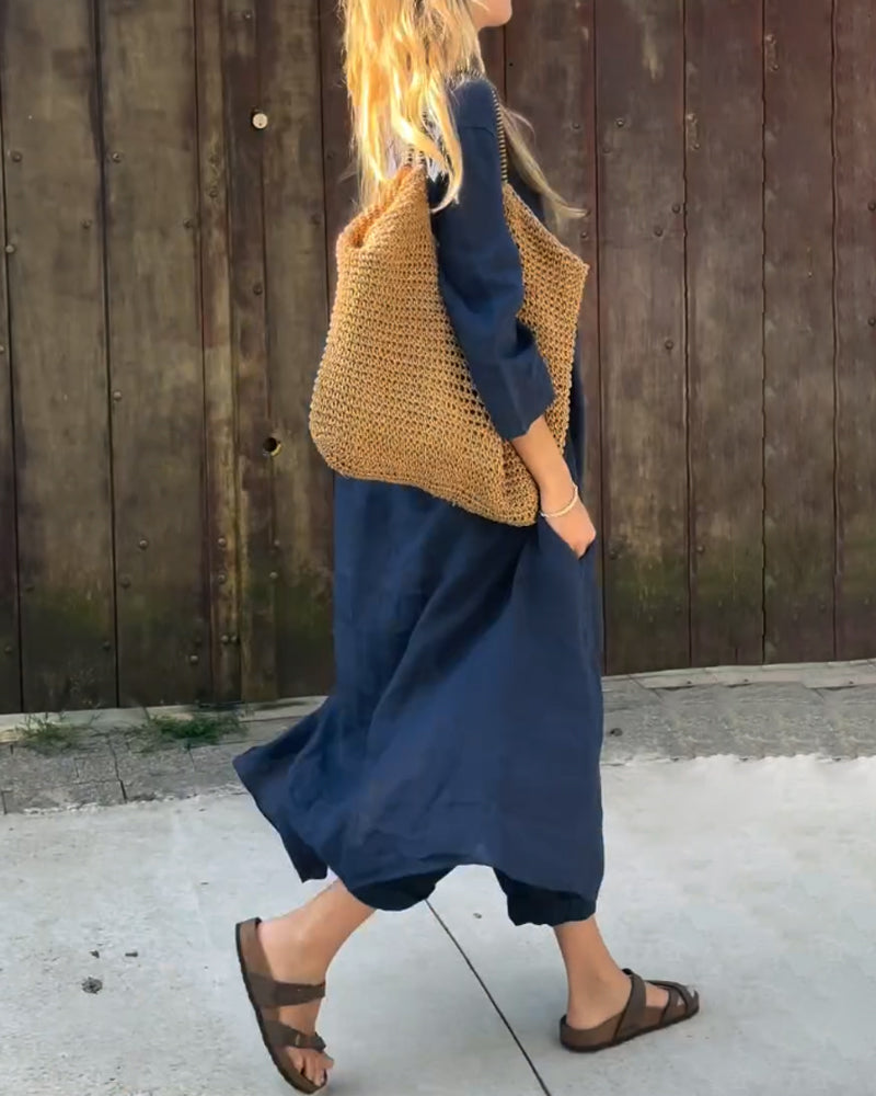Women’s Relaxed Long Tunic and Pant Set