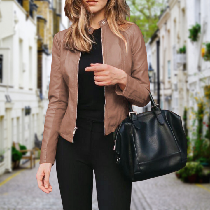 Women’s Elegant Zippered Biker Jacket