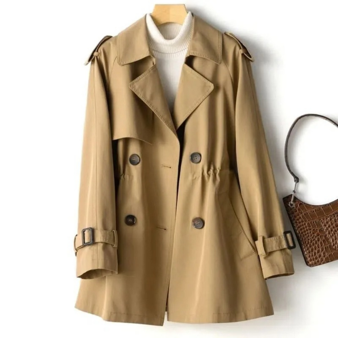 Women’s Fashionable Belted Double-Breasted Coat