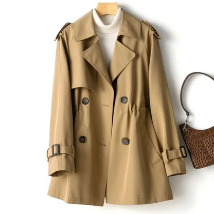 Women’s Fashionable Belted Double-Breasted Coat