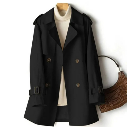 Women’s Fashionable Belted Double-Breasted Coat