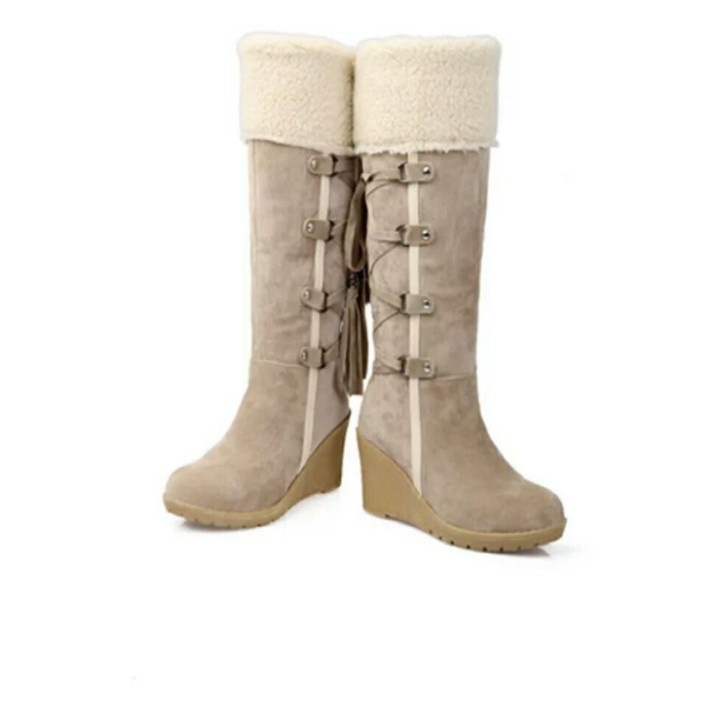 Botas de invierno de cuña alta para mujer