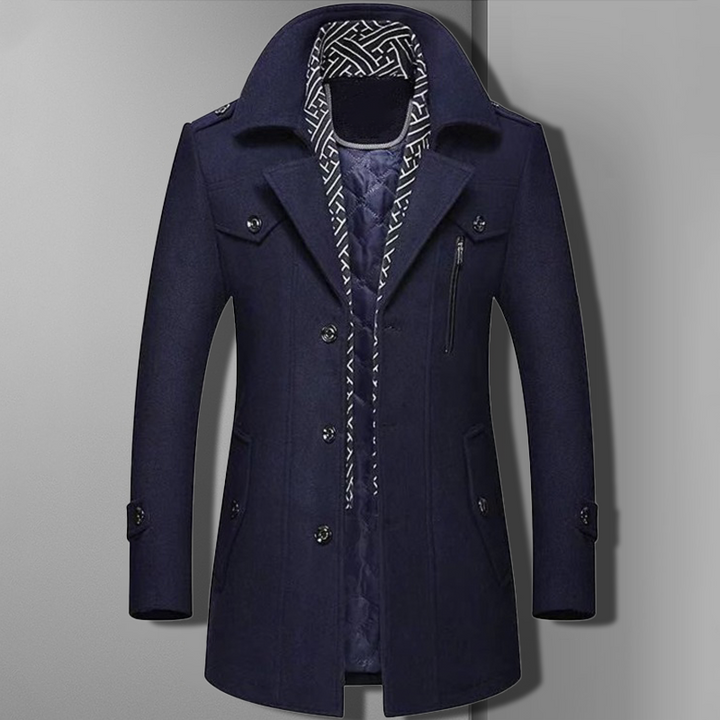 Men’s Double Breasted Military Style Overcoat