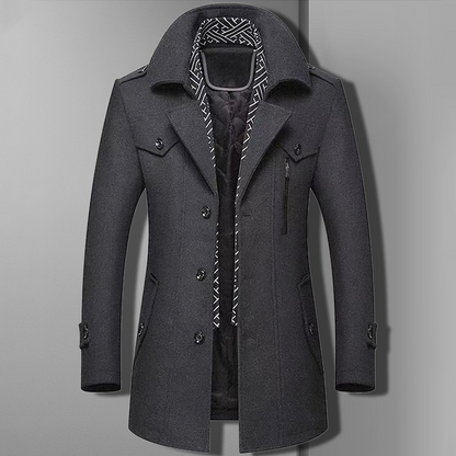 Men’s Double Breasted Military Style Overcoat