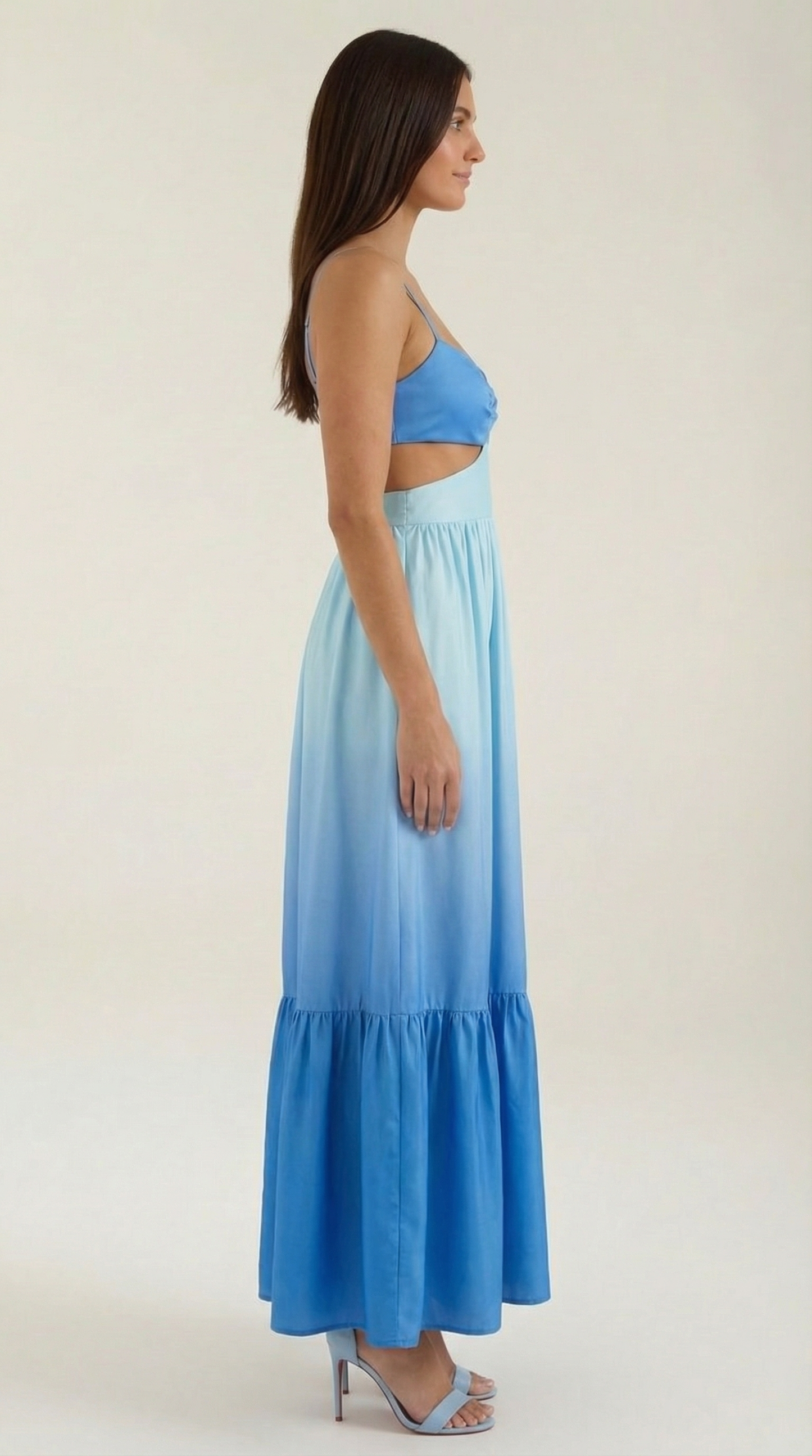 Vestido largo calado
