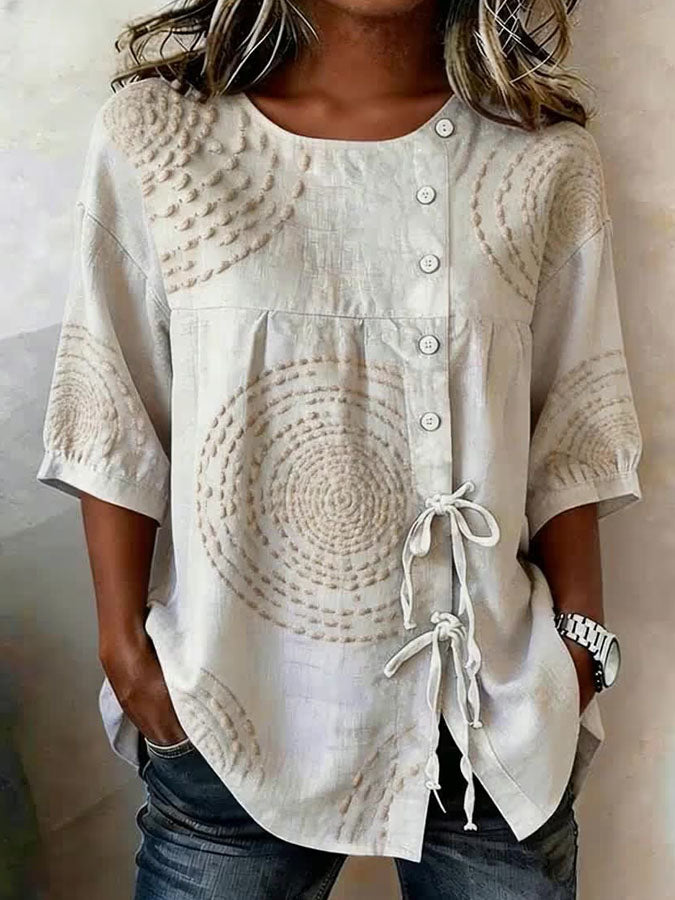 Women'S Floral Art Printed Casual Shirt