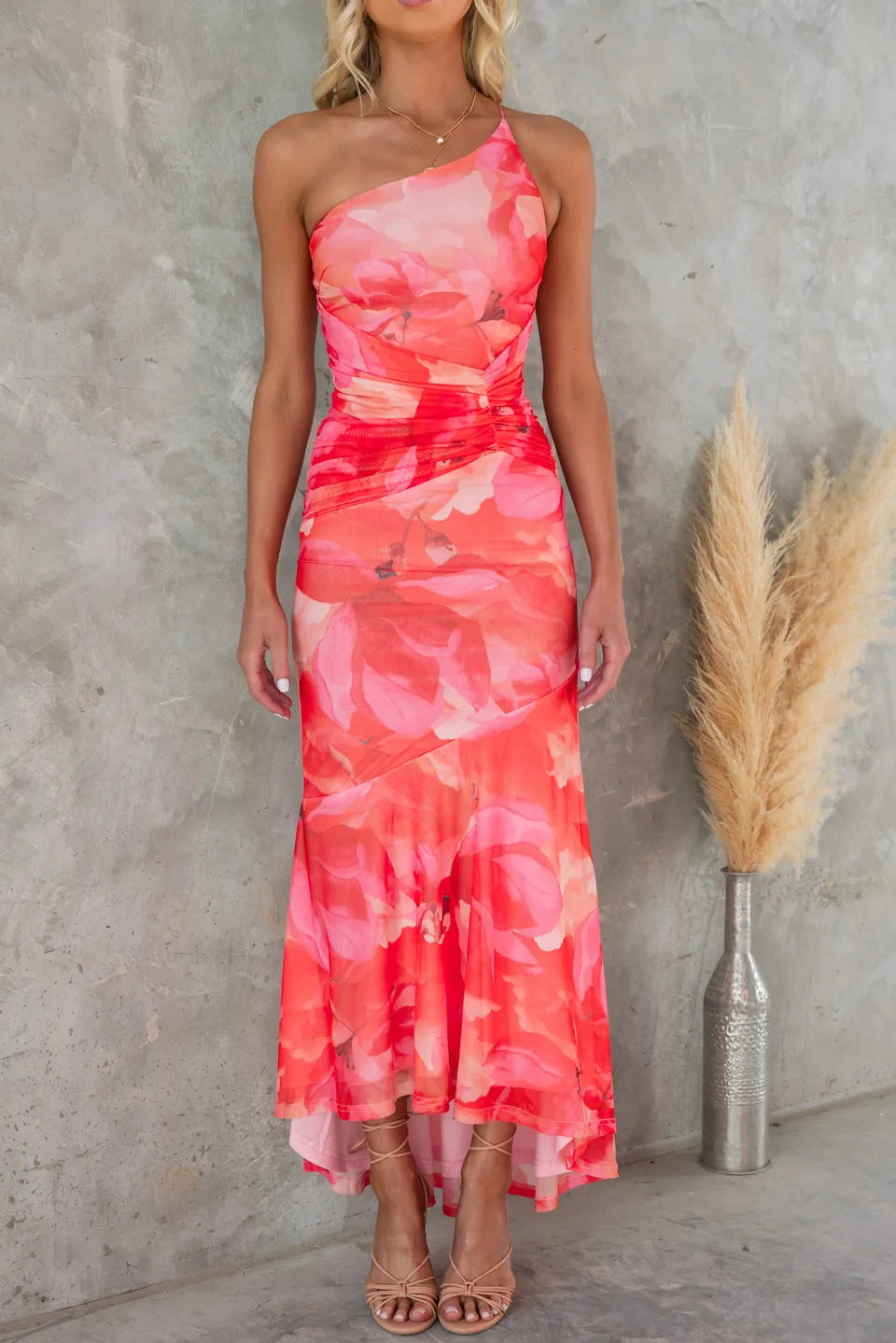 Layla | One-Shoulder Pleated Dress