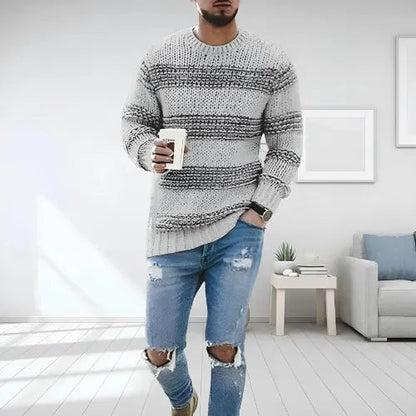 Classic Striped Knit Pullover Sweater
