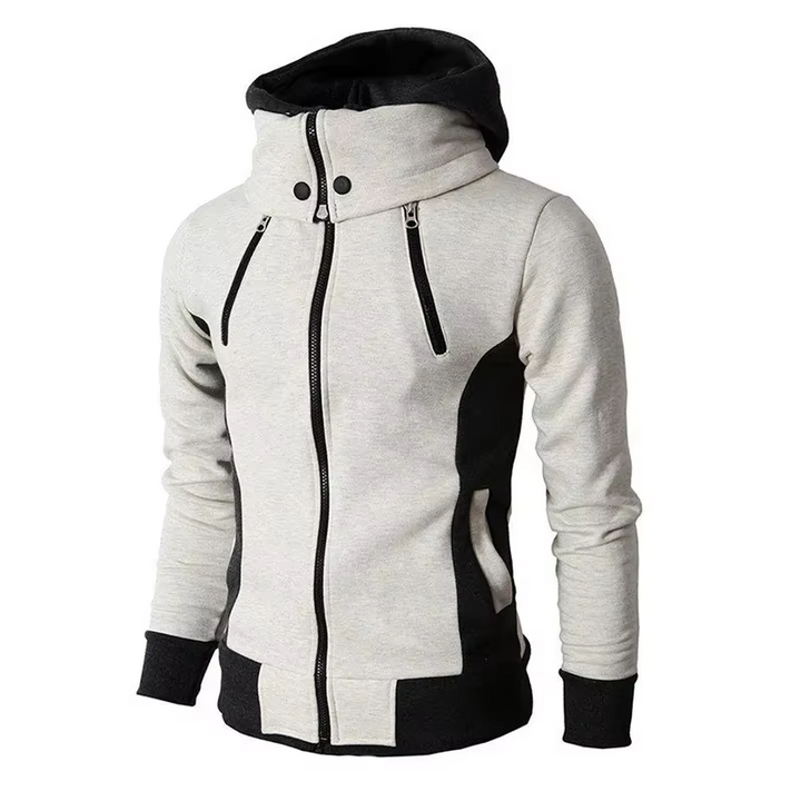 Sudadera con capucha, cálida y elegante, con cremallera