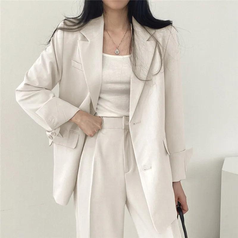 Tailored Long Blazer Pants Set