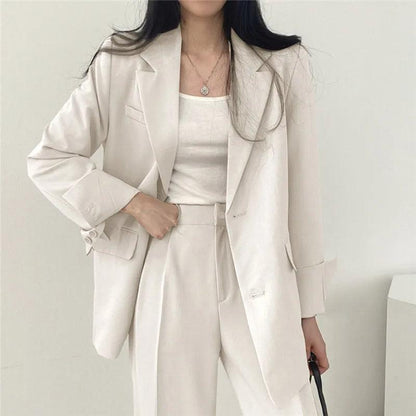 Tailored Long Blazer Pants Set