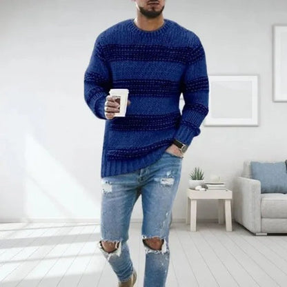Classic Striped Knit Pullover Sweater