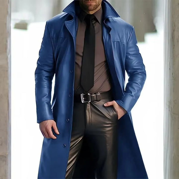 Gabardina clásica con botones para hombre