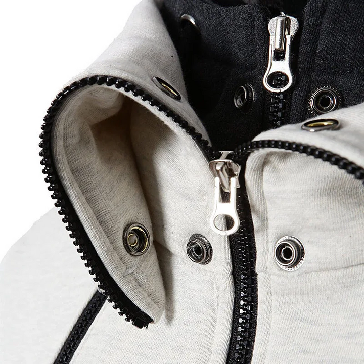 Sudadera con capucha, cálida y elegante, con cremallera