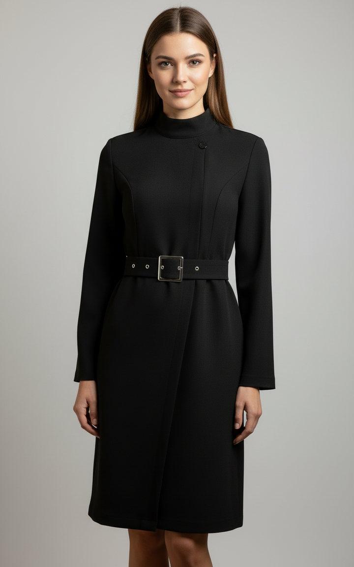 Women’s Winter Belted Midi Coat Dress