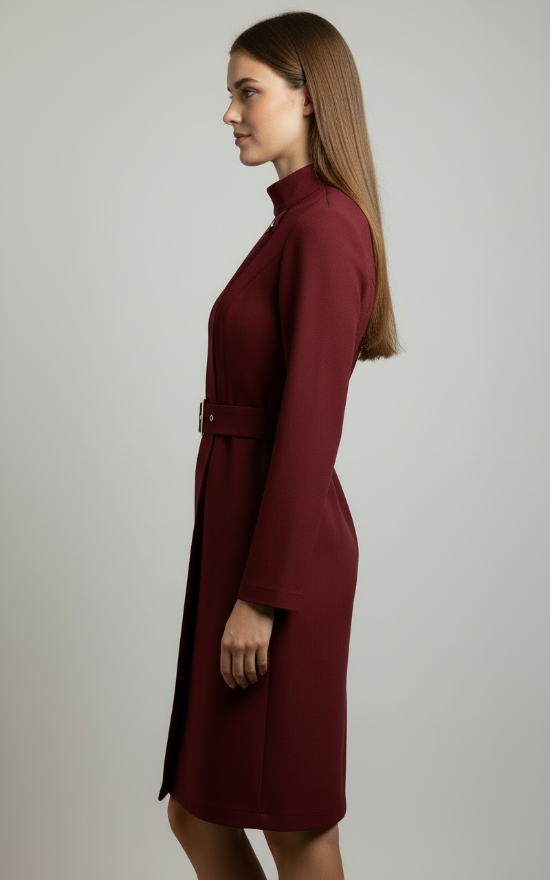 Women’s Winter Belted Midi Coat Dress