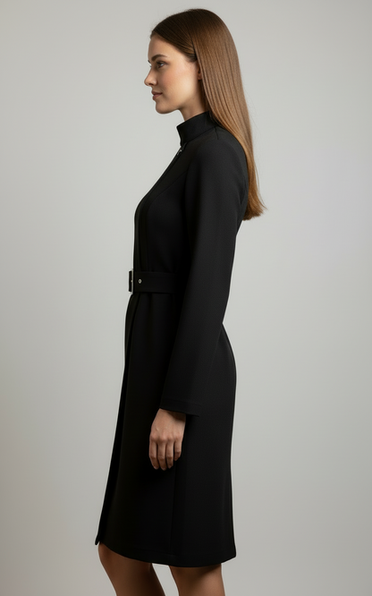 Women’s Winter Belted Midi Coat Dress