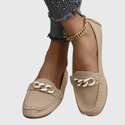 Gold Chain Comfort Slip-On Loafers
