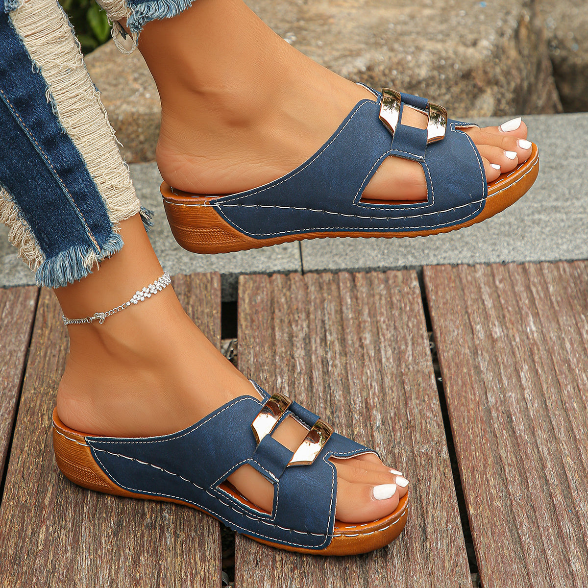 Buckle Slide Sandals