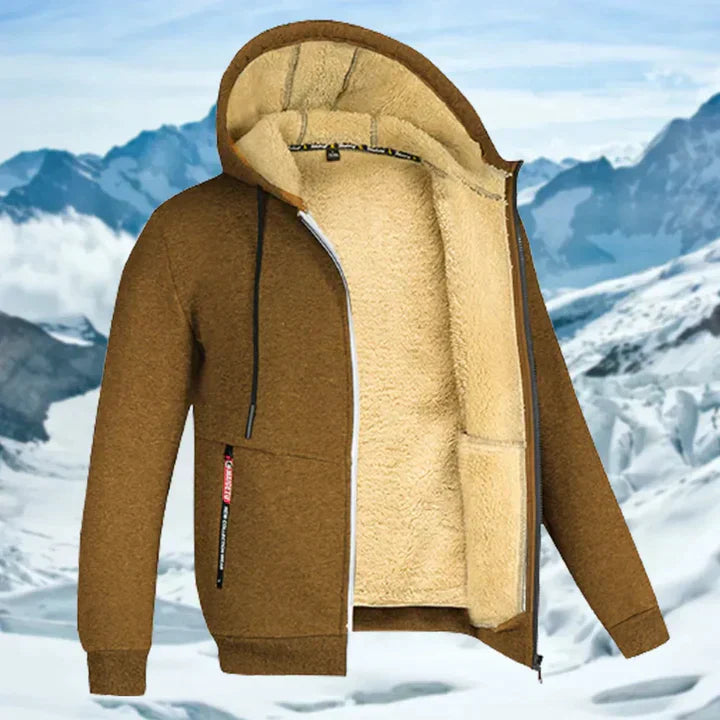 Men's Winter Jacket with Hood and Fleece