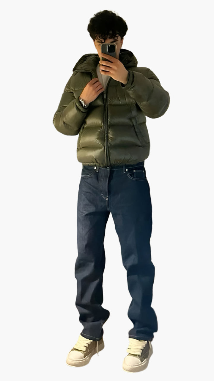 Men’s Stylish Shiny Hooded Puffer Jacket