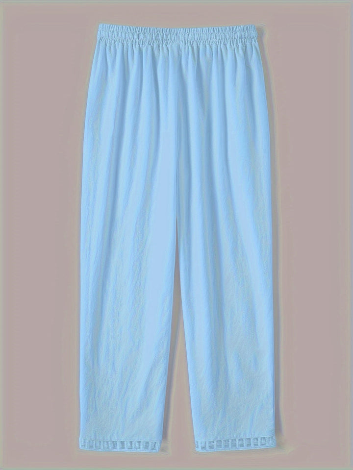 Pantalones cropped holgados con ribete en contraste