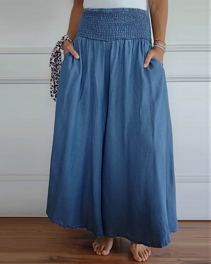 Pantalones cómodos de pierna ancha