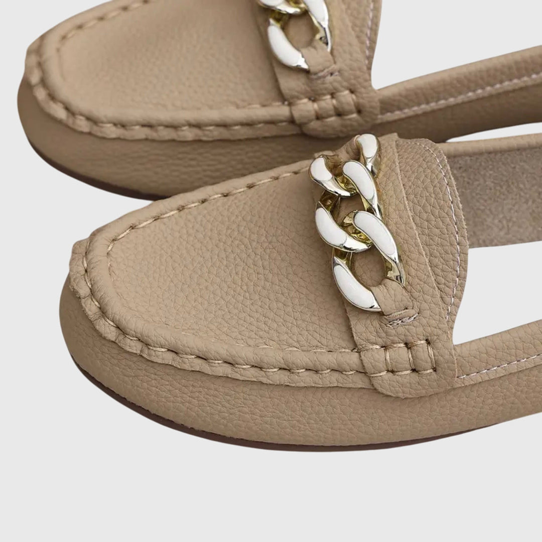 Gold Chain Comfort Slip-On Loafers