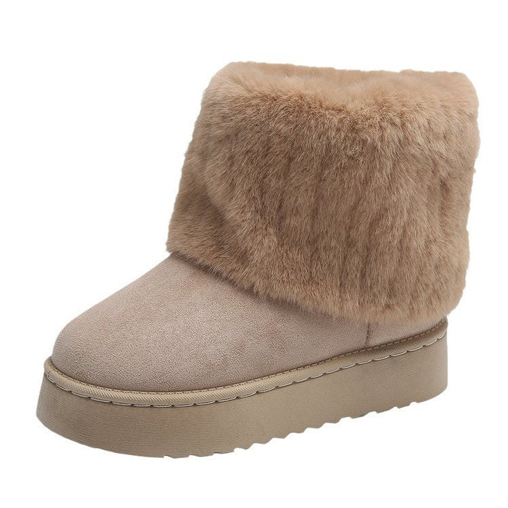 Botines de invierno para mujer con ribete de piel