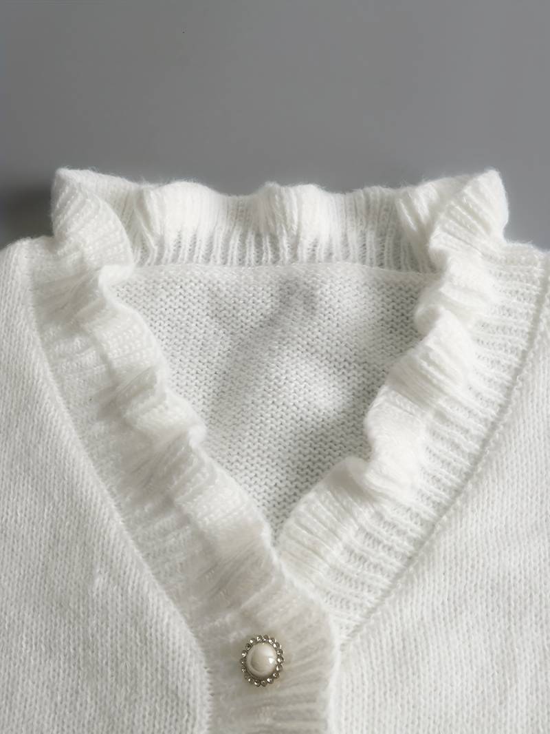 Ruffle Blouse with Decorative Buttons for Women