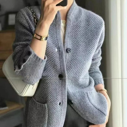 Women’s Cozy Open Pocket Knit Button Cardigan