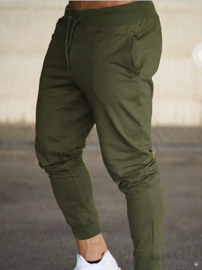 Men Casual Drawstring Elastic Waist Pants
