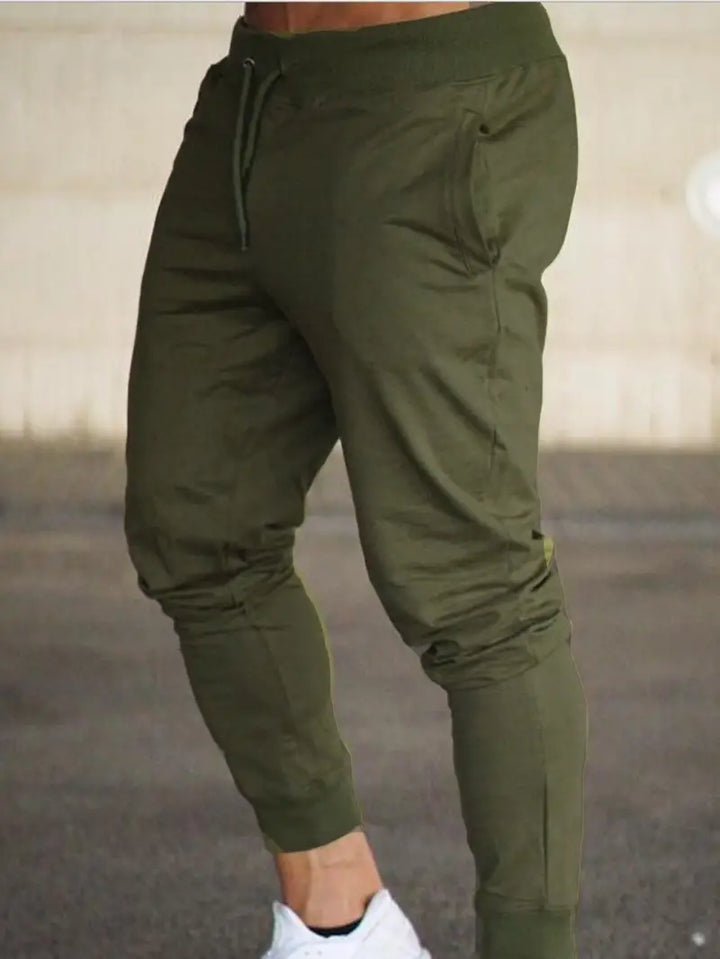 Men Casual Drawstring Elastic Waist Pants