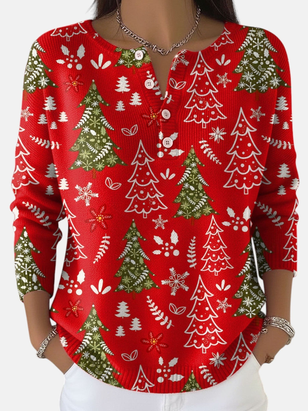 Jersey de Navidad con botones