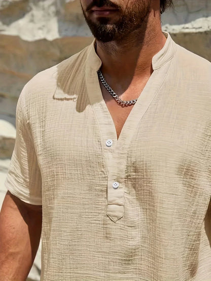 Cozy Stand-Collar Summer Shirt