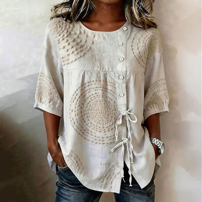 Women'S Floral Art Printed Casual Shirt