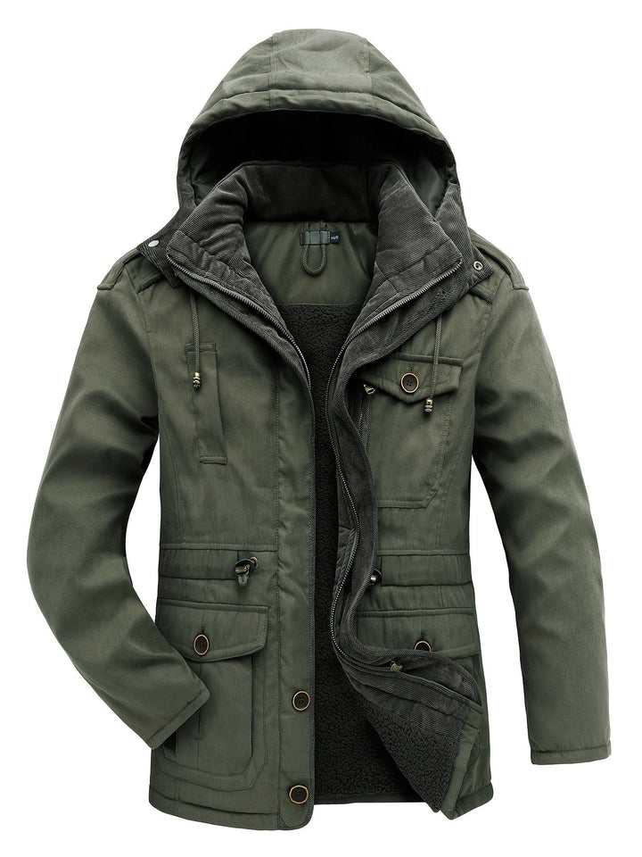 Men’s Warm Thick Hooded Utility Jacket