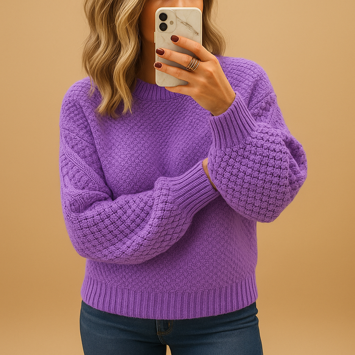 Women’s Winter Cozy Textured Knit Sweater