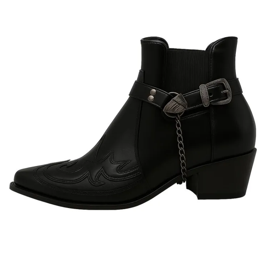 Botas vaqueras de invierno para hombre con hebilla