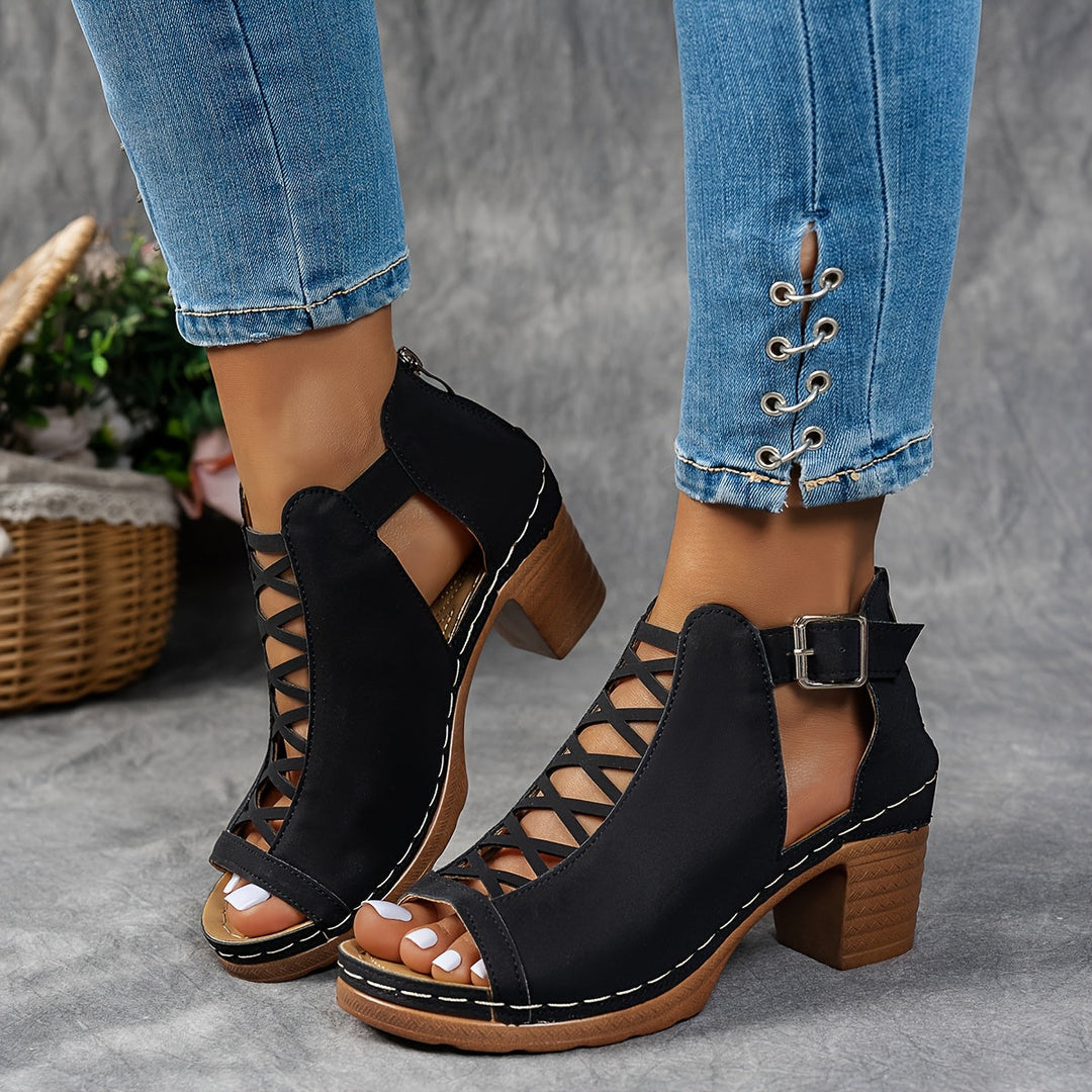 Selin | Woven Heeled Sandals