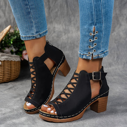 Selin | Sandalias tejidas con tacón