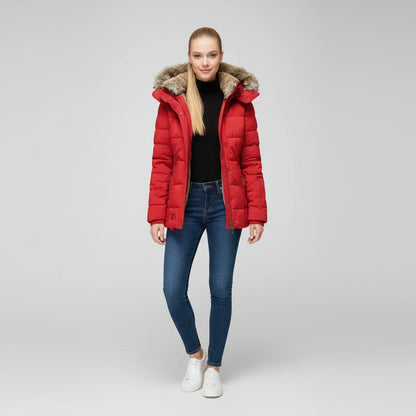 Chaqueta acolchada hinchada con capucha para mujer