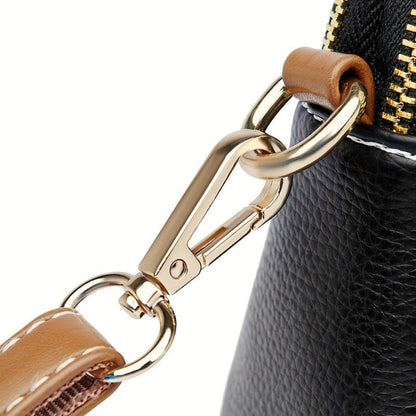 Embellished Mila Litchi Crossbody Bag