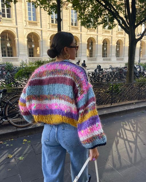 Cozy Multicolor Knitted Cardigan for Women