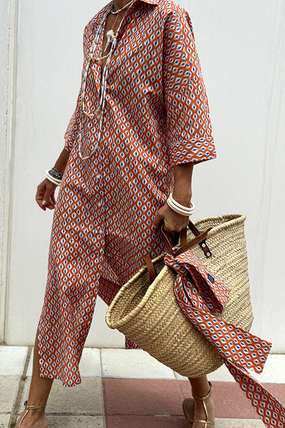 Niamh | Striped Lace-Up Shirt Dress