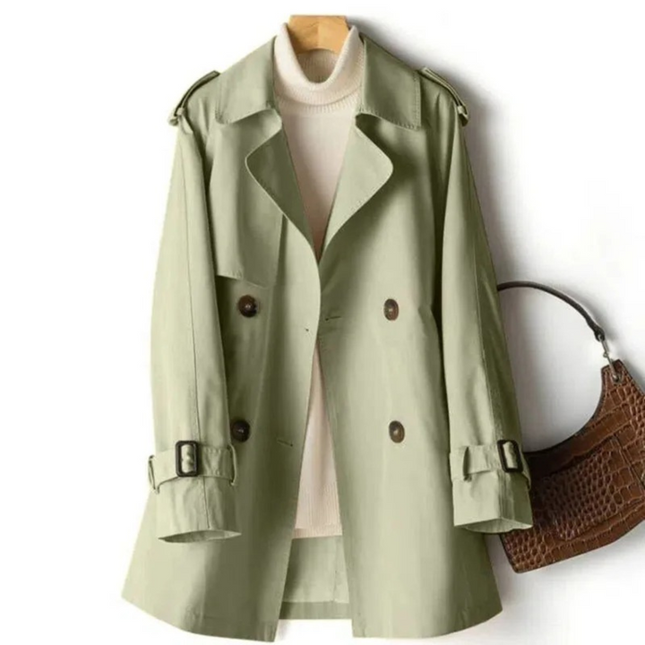 Women’s Fashionable Belted Double-Breasted Coat