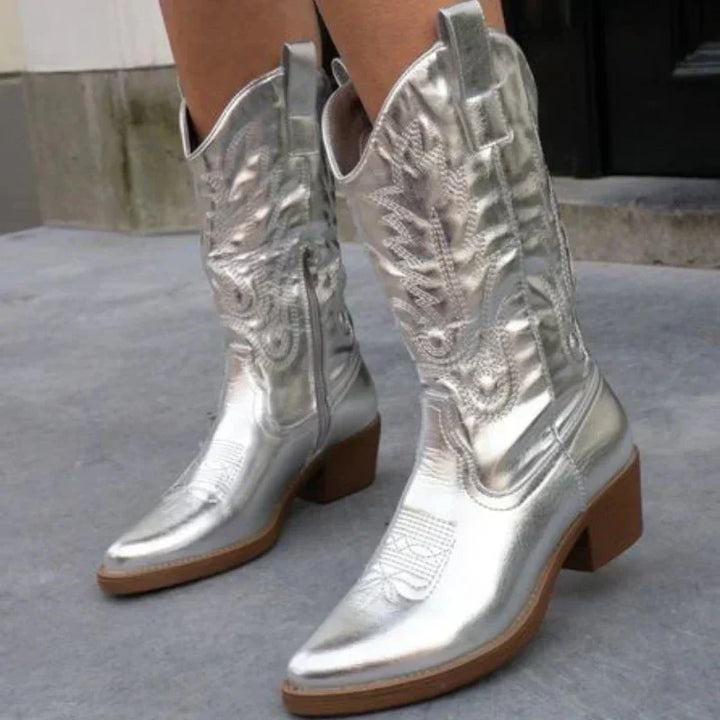Women’s Shiny Western-Style Boots