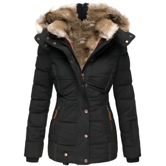Women’s Winter Puffer Jacket with Fur Hood